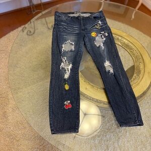 Machine Pour Neuf Mode Distressed Jeans Women's 20 Patch Denim Embellished Boho